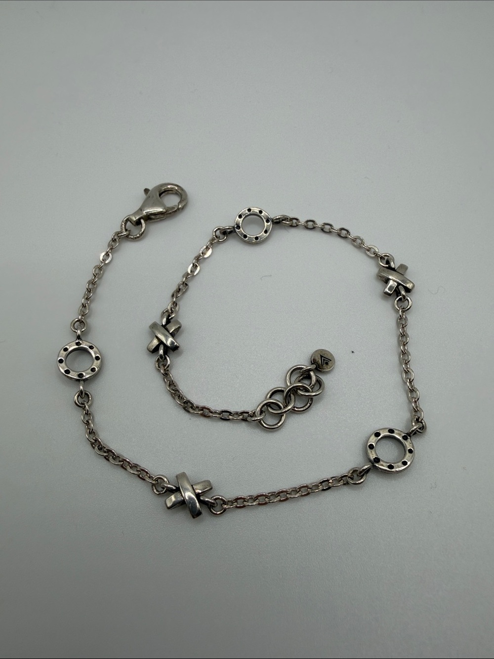 Sterling Silver 925 retired Silpada X and O Link Anklet